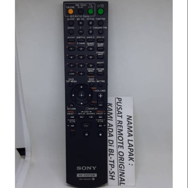 REMOTE REMOT DVD HOME THEATER SONY ORIGINAL ASLI PANJANG