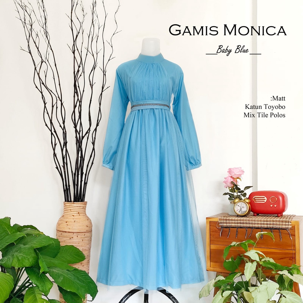 Baju Lebaran/Baju Couple Keluarga/Gamis Lebaran/Gamis Monica/Bajunik/Azzafran/Azzafran for Mommy/Gam