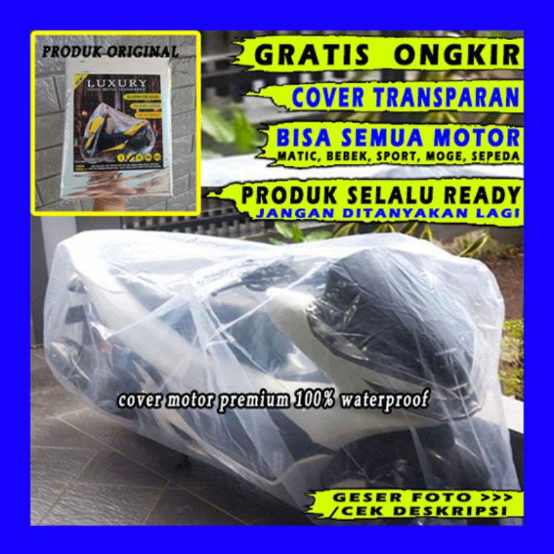 Cover Sarung Motor Transparan Bening Selimut Plastik Tutup Motor NMAX PCX VARIO