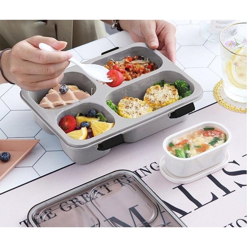 Kotak Makan lunch box 4 grid lunch box  4 Sekat kotak bekal Portable