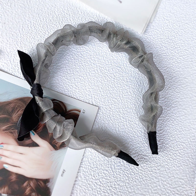 Bando Korea Fashion Import/Jepit Rambut Headband Organza Wewangian Kecil/Bandana Bahan Kain Scrunchie Satin Korea Serut/ Headband Polos Untuk Wanita