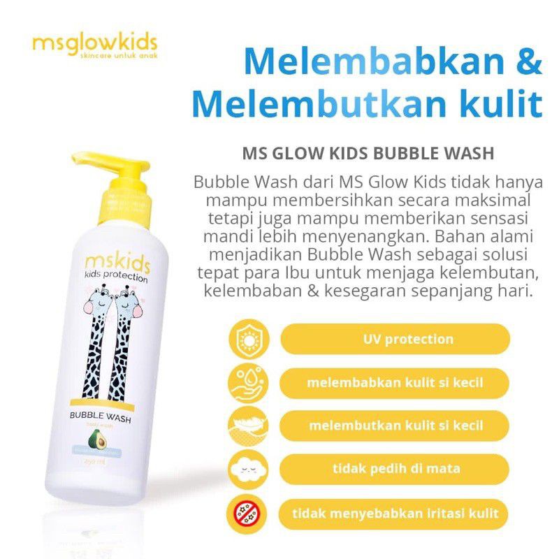 Ms Glow Paket Kids | Kids Daily Cream | Kids Shampo | Kids Body Wash