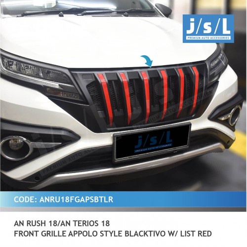 GRILL ALL NEW RUSH TERIOS M/APOLLO HITAM LIST MERAH JSL