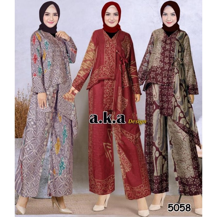 WILI MUSLIM  A.k.a design 5058 - SETELAN CELANA DALISHA BATIK VISCOSE - BAHAN VISCOSE SEMI SUTRA - P