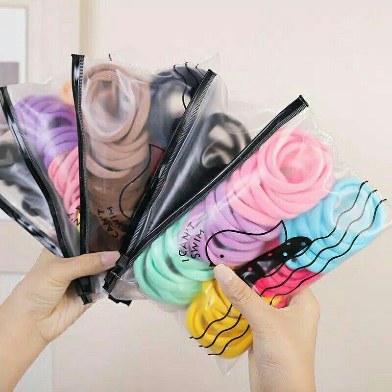 ⭐️ Jendela Kosmetik ⭐️ ( ISI 40 PCS ) MEDIUM  Ikat Rambut Korea Towel Ring / Kuncir Rambut / Karet Rambut / Pengikat Rambut