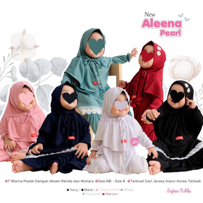 Dress Bayi Aleena Pearl | By Safeea kids gamis set Khimar bayi baju pesta mix Renda mewah