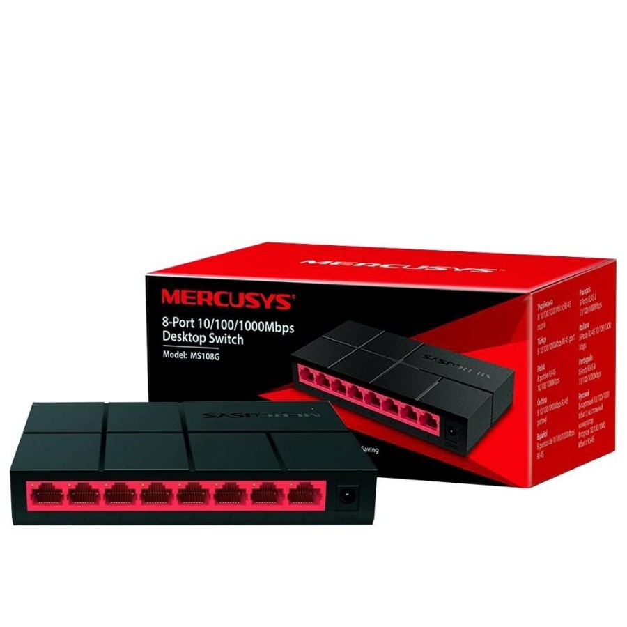 Mercusys MS108G 8-Port 10/100Mbps Desktop Switch Garansi 1 Tahun