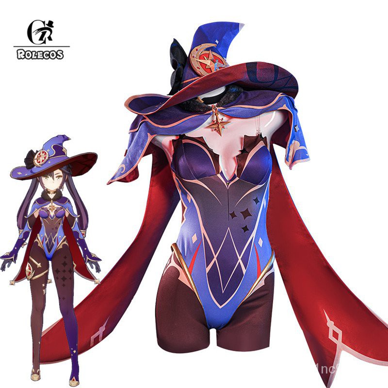 Game Genshin Impact Mona Cosplay Costume Mona Cosplay Costume Sexy Women Jumpsuit Halloween