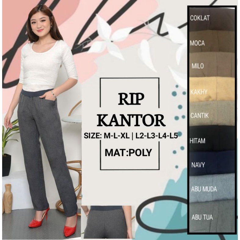 Celana Kerja Jumbo Pinggang Karet/Baggy Pants Termurah Bahan Gracella