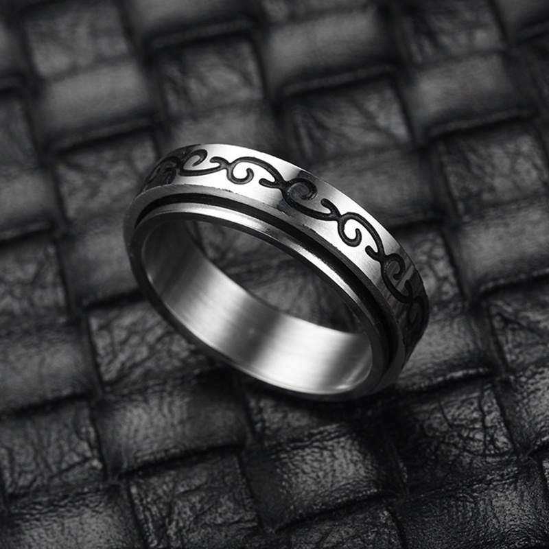 Man Women Egypt Eye Of Horus Ankh Cross Rotating Fine Tuning Stainless Steel Ring
