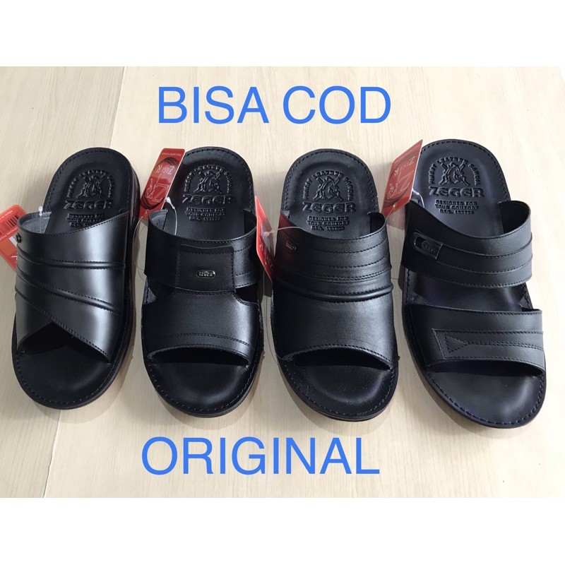 Zeger Sandal Kulit Slop Pria Zeger-P Original Sendal Kulit Cowok Dewasa Awet 38-43 COD