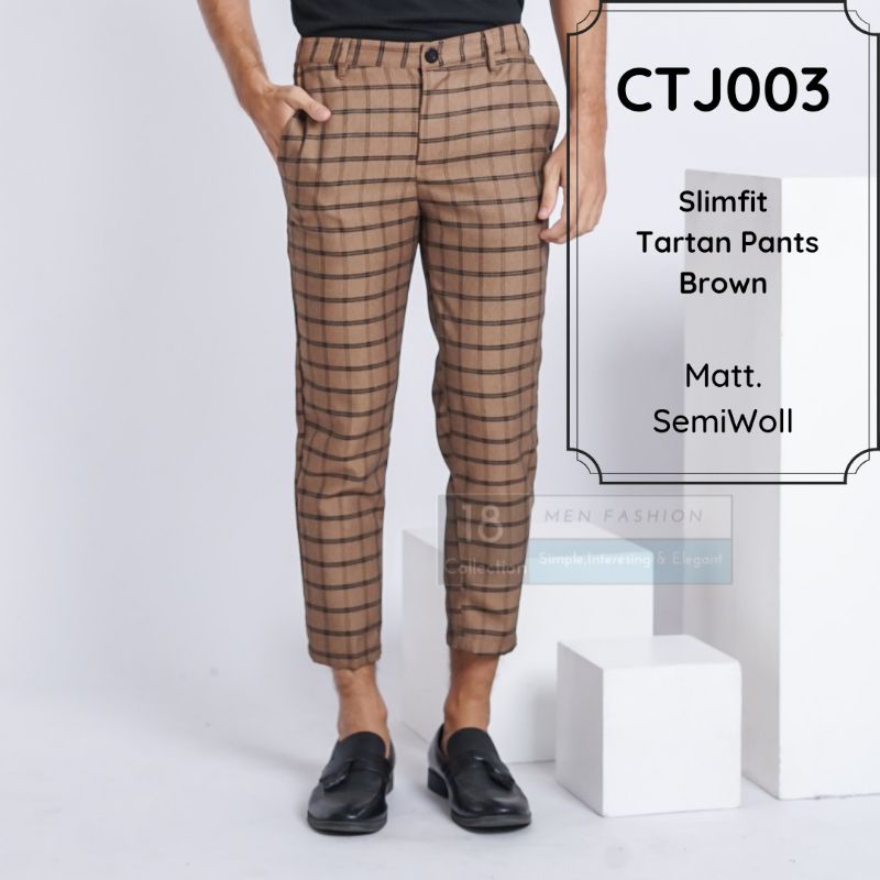 [BEST SELLER] Trousers Tartan Slimfit  / Celana Panjang Pria / Celana Kantor Pria