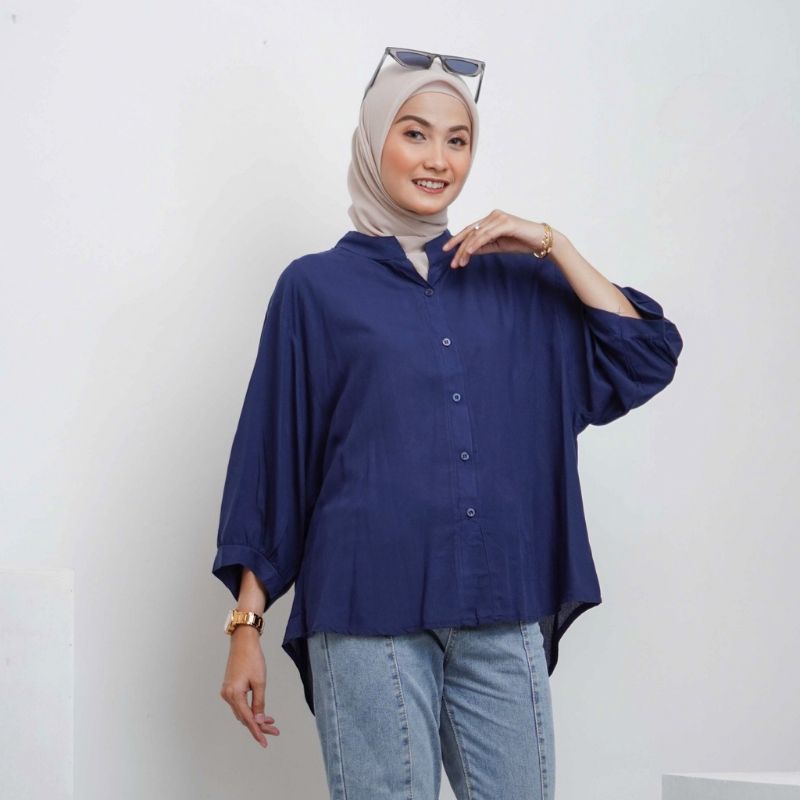 SORAYA BLOUSE WANITA RAYON TWILL / Kemeja Twill / Sofwa Top
