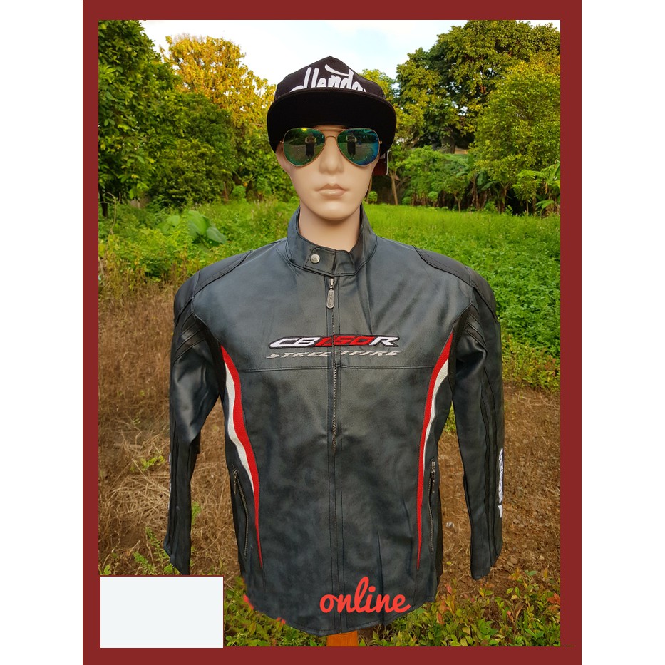 [MAN SALE] Jaket Kulit Jacket Motor CB 150 Pria Dewasa Honda ORI AHM Marquez Hitam Black Anti Angin