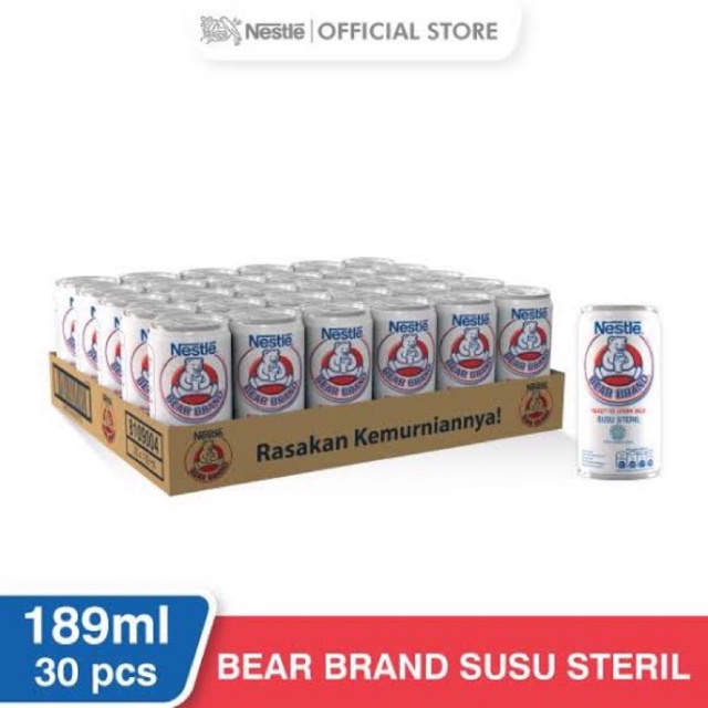 

Bear Brand Susu Beruang 189ml/30klg/karton