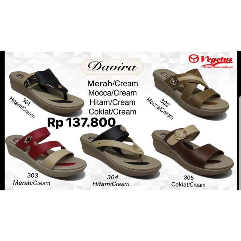 sandal wedges wanita Vegetus terbaru sol tpr karet ringan Trendy elegant keren murah