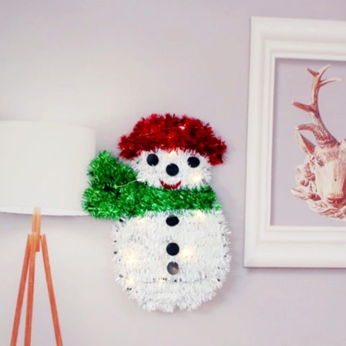 Tinsel Natal Murah Dekorasi Christmas Hat Snowman Natal Pita Merah GROSIR