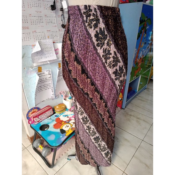 COD ROK PLISKET MUAT JUMBO BATIK BAWAHAN KEBAYA ROK BATIK JUMBO-PLISKET-LERENG LILAC