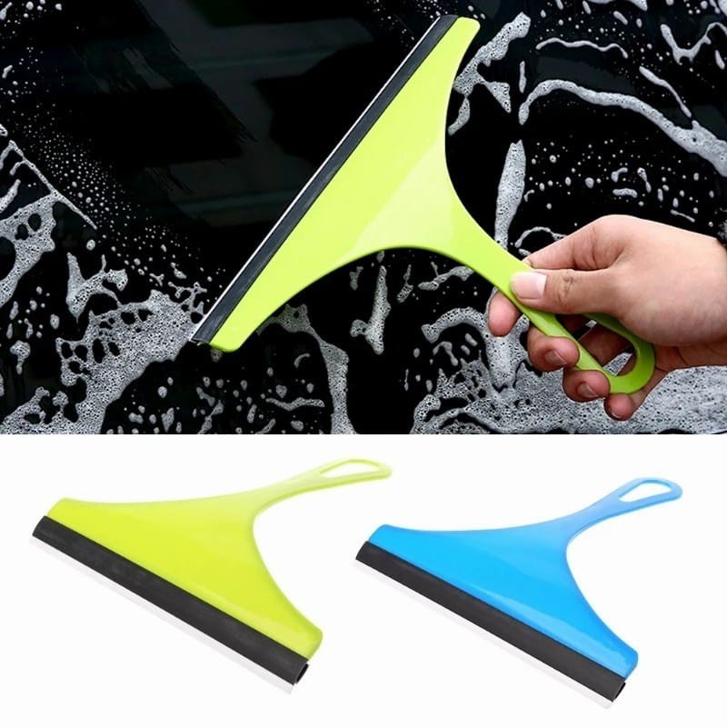 (JY) Alat Pembersih Kaca Anti Jamur Jendela Rumah Cleaner Rubber Mirror Mobil Spatula Scrapper Silicone Gagang Lap