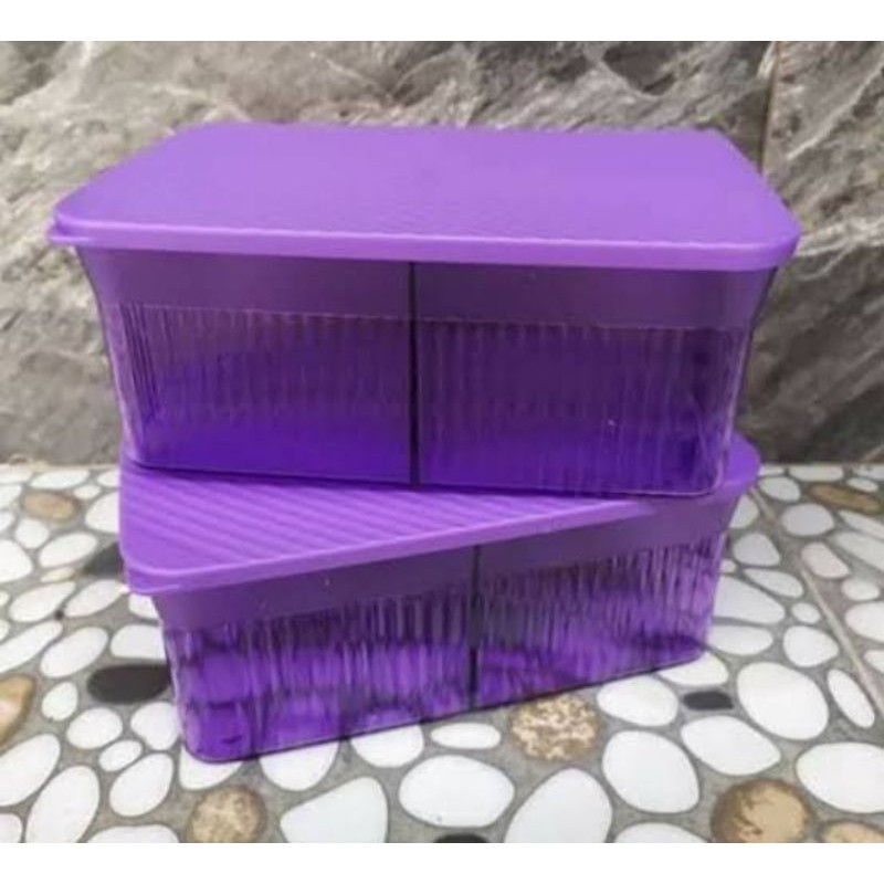 Snack it Tupperware ungu n peach