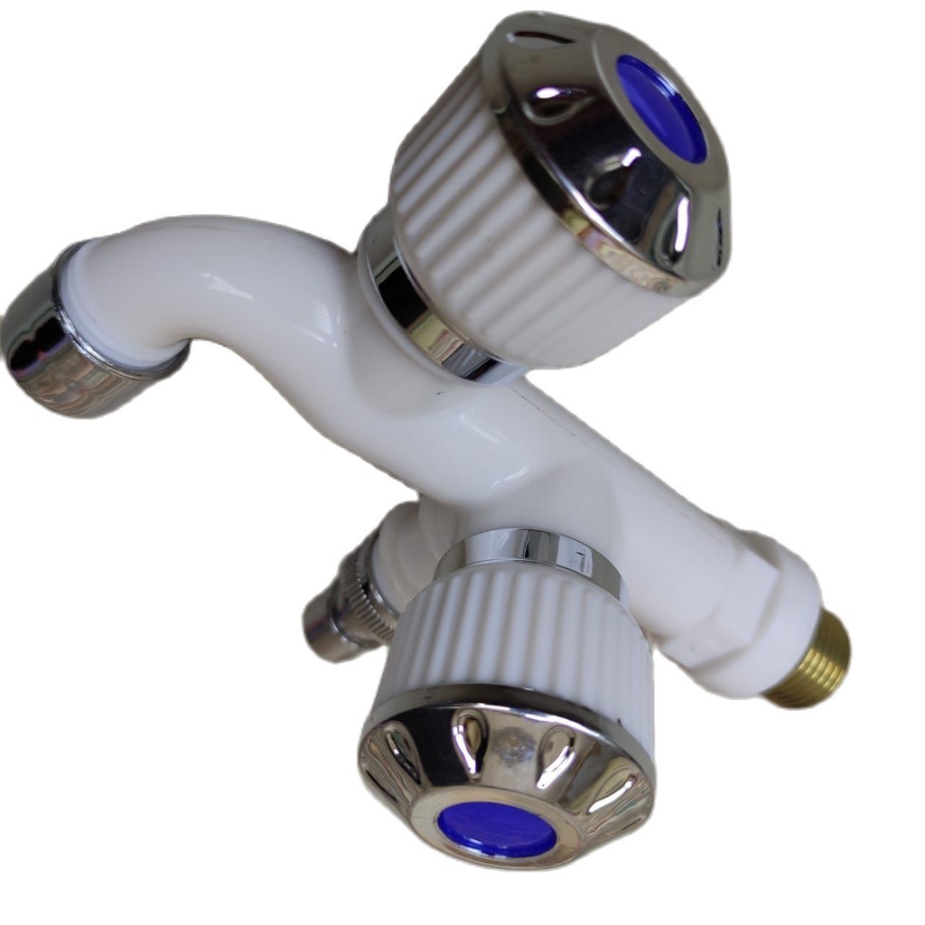 Keran Cabang Shower ABS Kamar Mandi-Kran Air Double Plastik Toilet WC - Kran Air Cabang / Kran Dobel