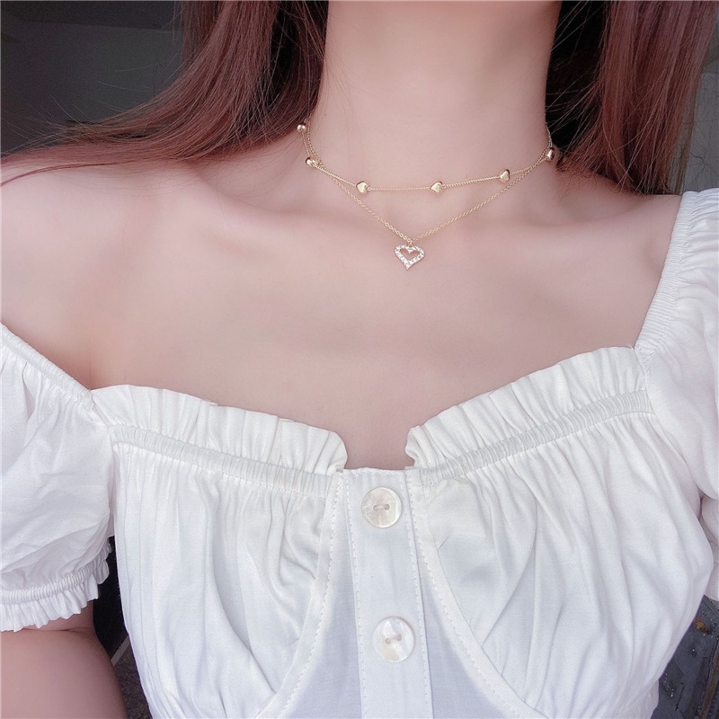 Kalung Multilayer Lapis Emas 14K Untuk Wanita