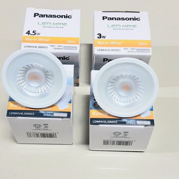 Panasonic MR16/ GU5.3 LED 3W atau 4,5W 220V Warm White / Kuning