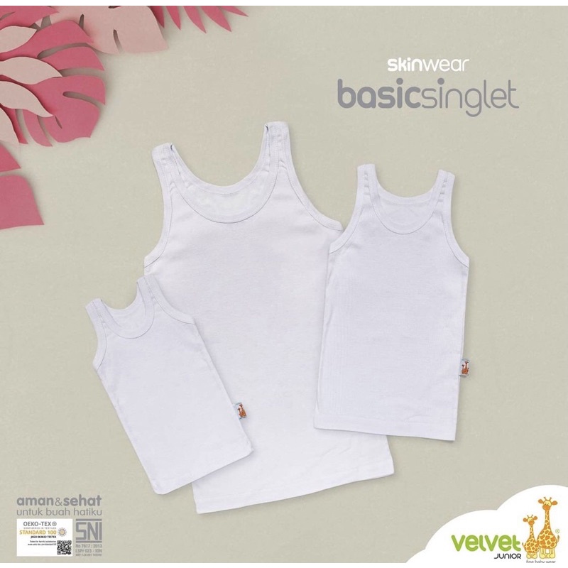 VELVET JUNIOR SINGLET BASIC ( JUAL PER 3pcs )