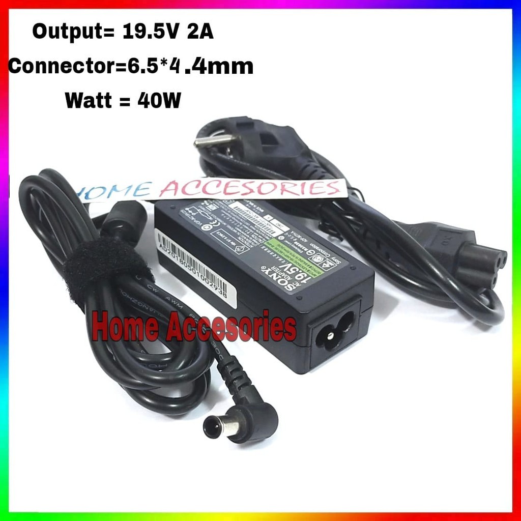ADAPTOR CHARGER CASAN SONY VAIO 19.5V 2A 6.5*4.4MM FOR VGP-AC19V39 VGP-AC19V40 VGP-AC19V47 VGP-AC19V