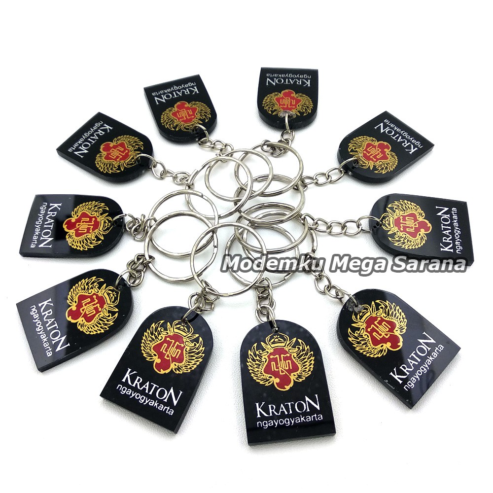 Souvenir Gantungan Kunci Jogja MRT03 - Logo Kraton Jogja Kotak - 20pcs