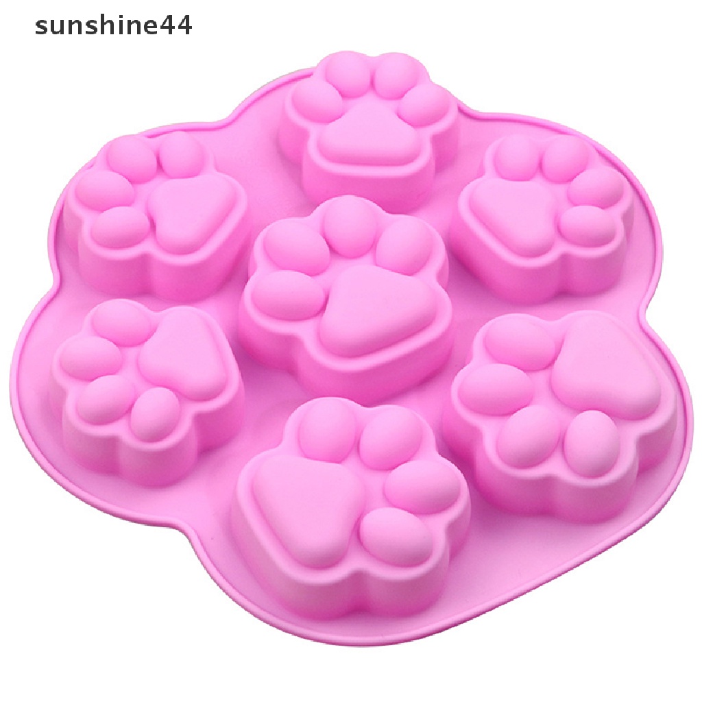 Sunshine Cetakan Es Batu / Sabun / Fondant Bentuk Telapak Kaki Anjing Bahan Silikon