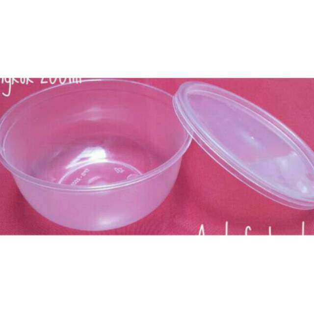 

Mangkok plastik mangkuk tahan panas kotak bulat kecil 200-250 ml
