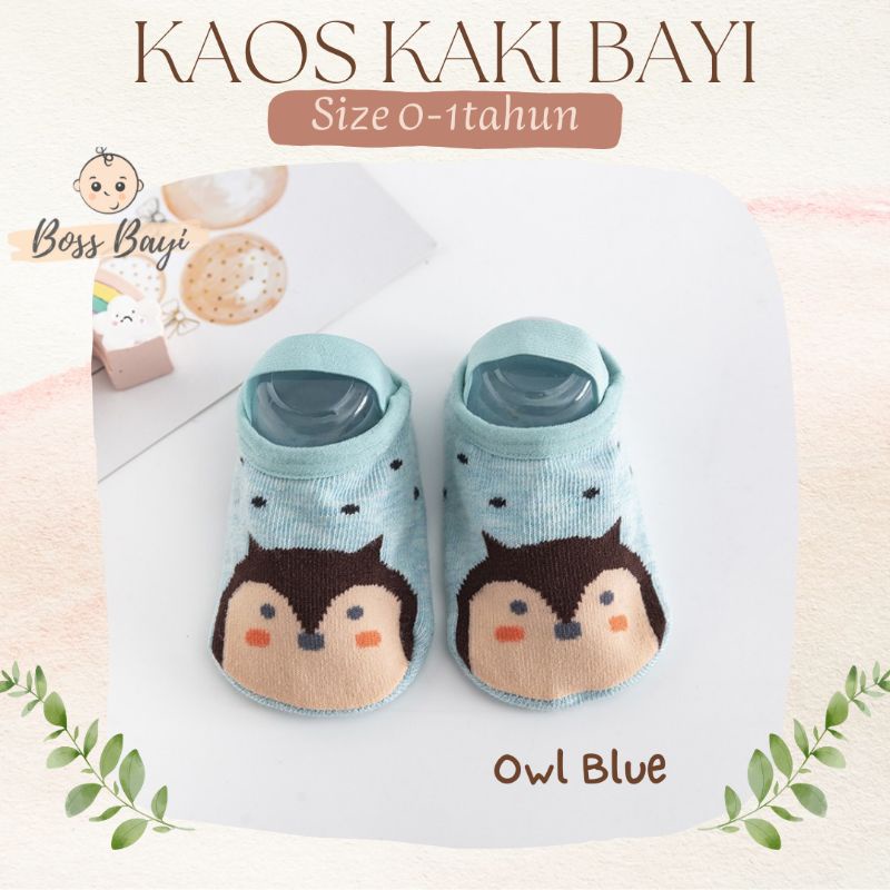 Kaos Kaki Bayi Strap Tali Karet + Antislip Motif Hewan