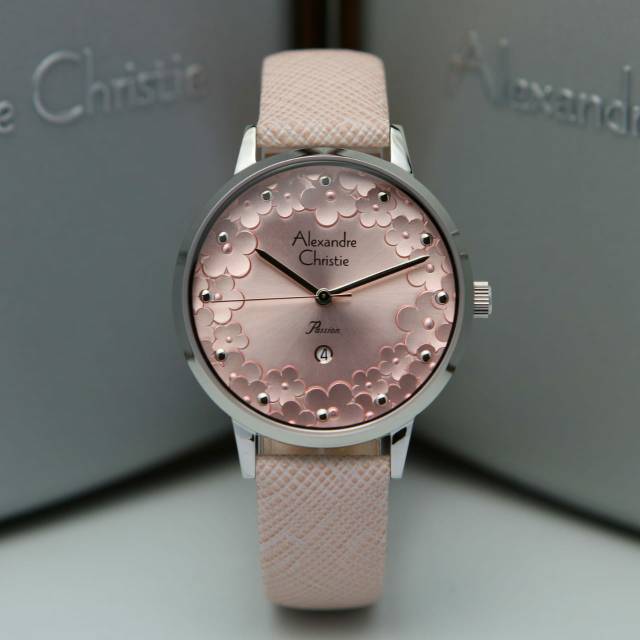 Jam Tangan Wanita Alexandre Christie AC 2794 Silver Pink Original