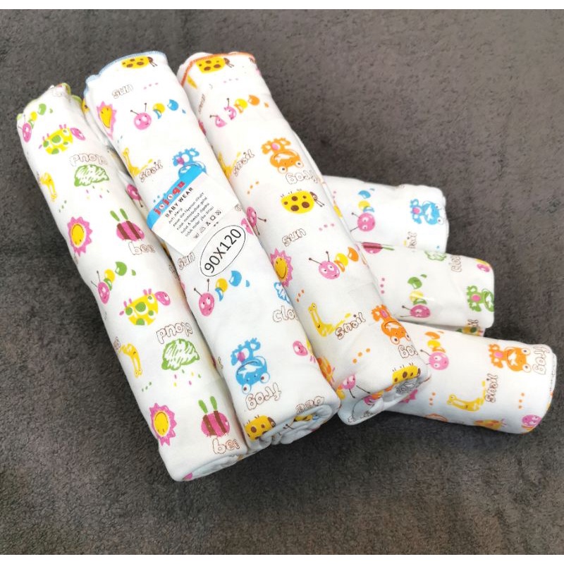 Bedong bayi polos JUMBO 110x90cm / Bedong Bayi bahan kaos  katun Premium isi 3 pcs