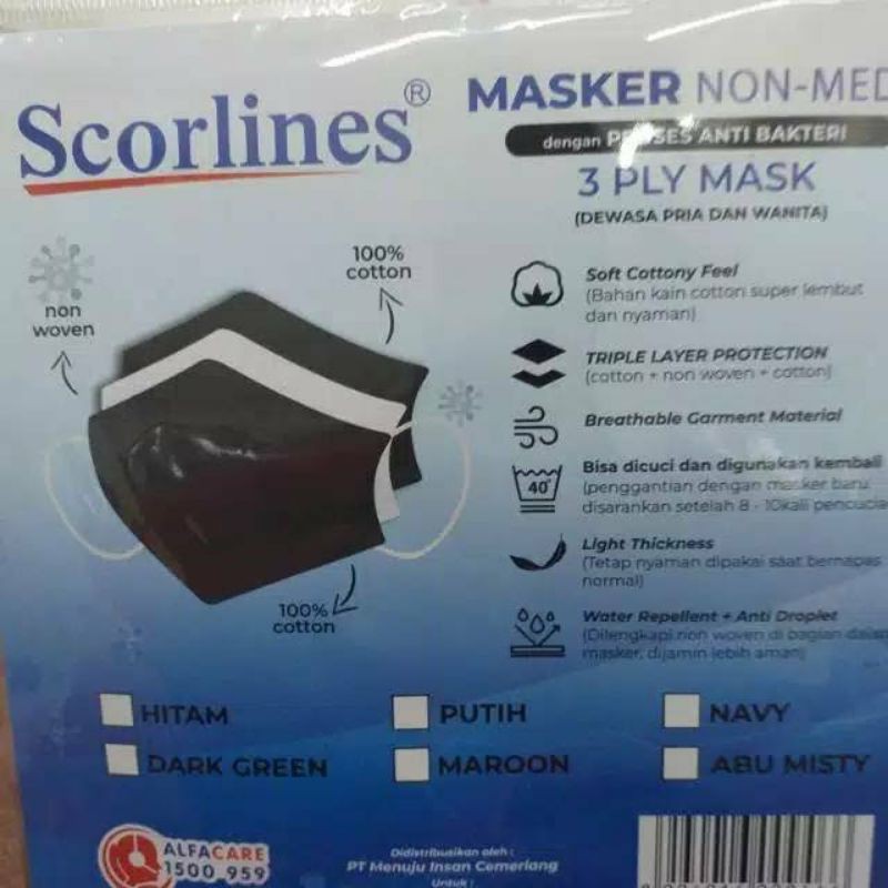 Masker nonmedis Scorlines