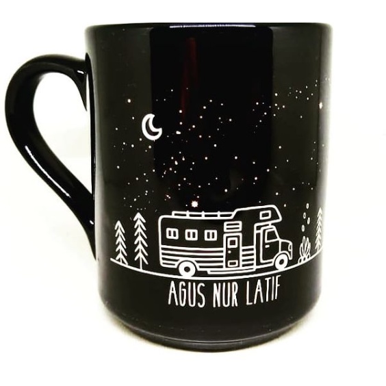 MUG CUSTOM WARNA HITAM FULL FREE DESAIN SESUKAMU/GELAS FOTO WARNA HITAM/SOUVENIR ULANG TAHUN