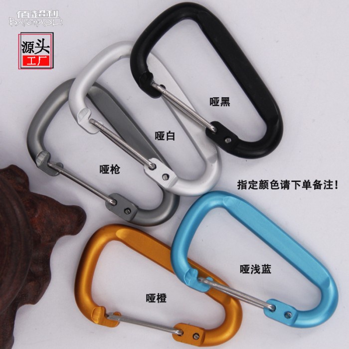 Carabiner 4D Gantungan Aluminium Pengait Barang Tebal Kuat - Hitam