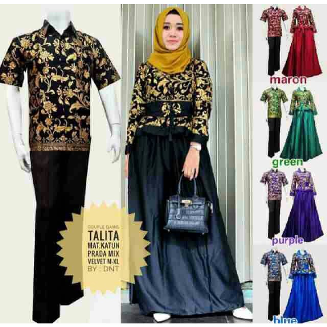 COUPLE GAMIS TALITA - SARIMBIT BATIK SOLO - COUPLE HIJAB BATIK