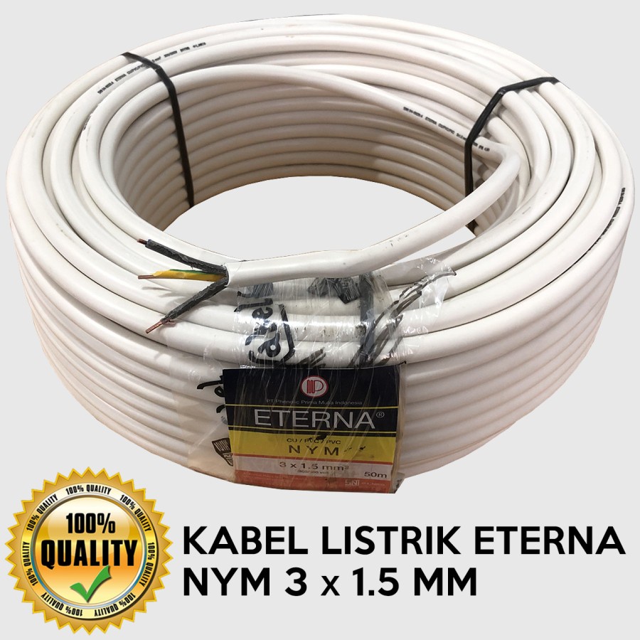 KABEL LISTRIK ETERNA NYM 3 x 1.5 MM TEMBAGA TUNGGAL HARGA PER METER