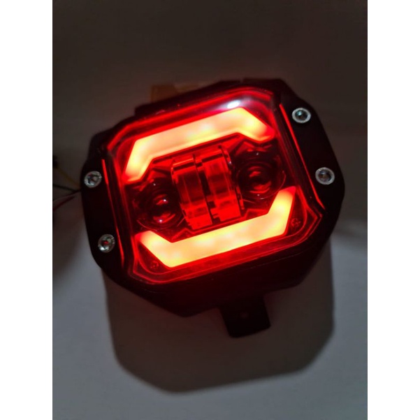 lampu depan klx bf model led daymaker set cover pnp kedok bawaan / reflektor klx led lampu bahan case besi kesing casing besi