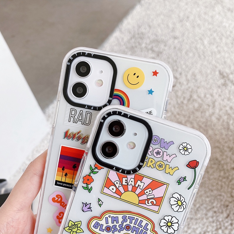 Soft Case Desain Stiker Untuk iPhone 11 / 12 / 13 Pro Max 7 / 8 Plus / X / XR / Xs Max