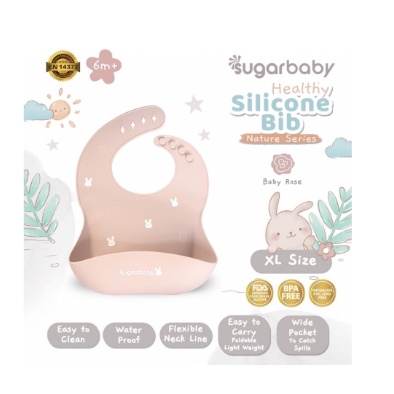 Sugar Baby Healthy Silicone Bib Nature Series - Celemek Bayi