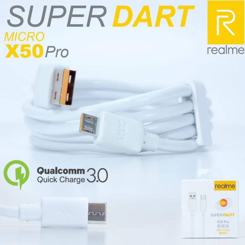 KABEL DATA REALME X50 PRO FAST CHARGING ⚡️ 3.0A MICRO &amp; TIPE-C ORIGINAL