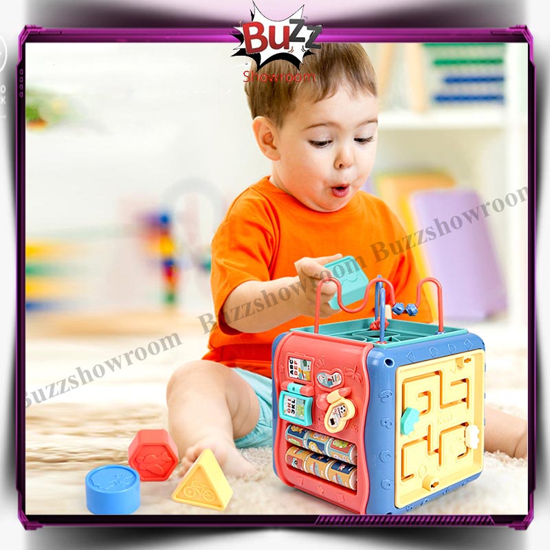 Wisdom Hexahedral Mainan Edukasi Anak Busy Box Activity multifungsi