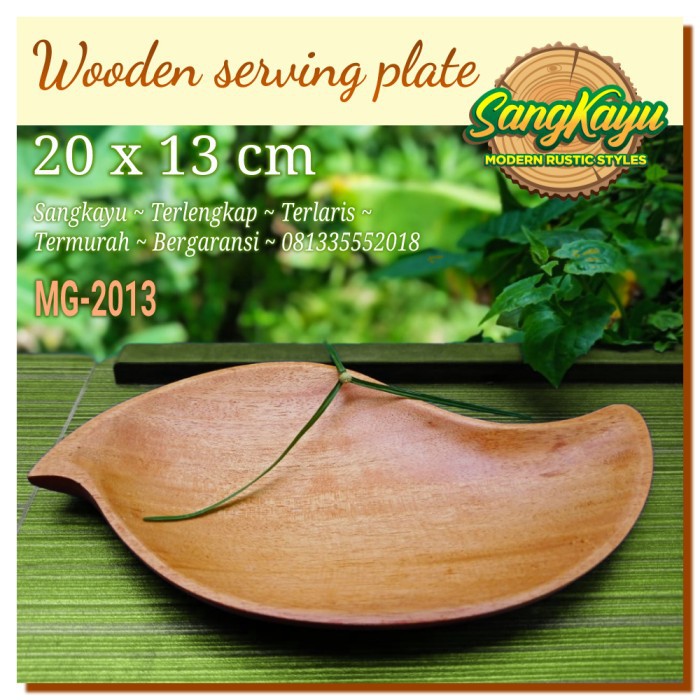 Piring kayu unik 20x13cm wooden Serving Plate mangga tray nampan saji