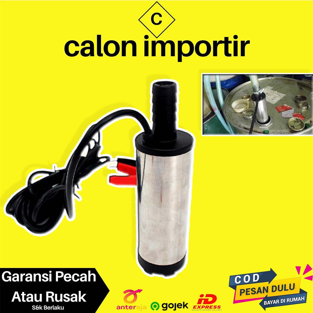 Pompa Air Celup Sumur Mini Murah DC Sible Sibel Minyak Oli Water Diesel Pump 12V 8500r/min Ori Awet