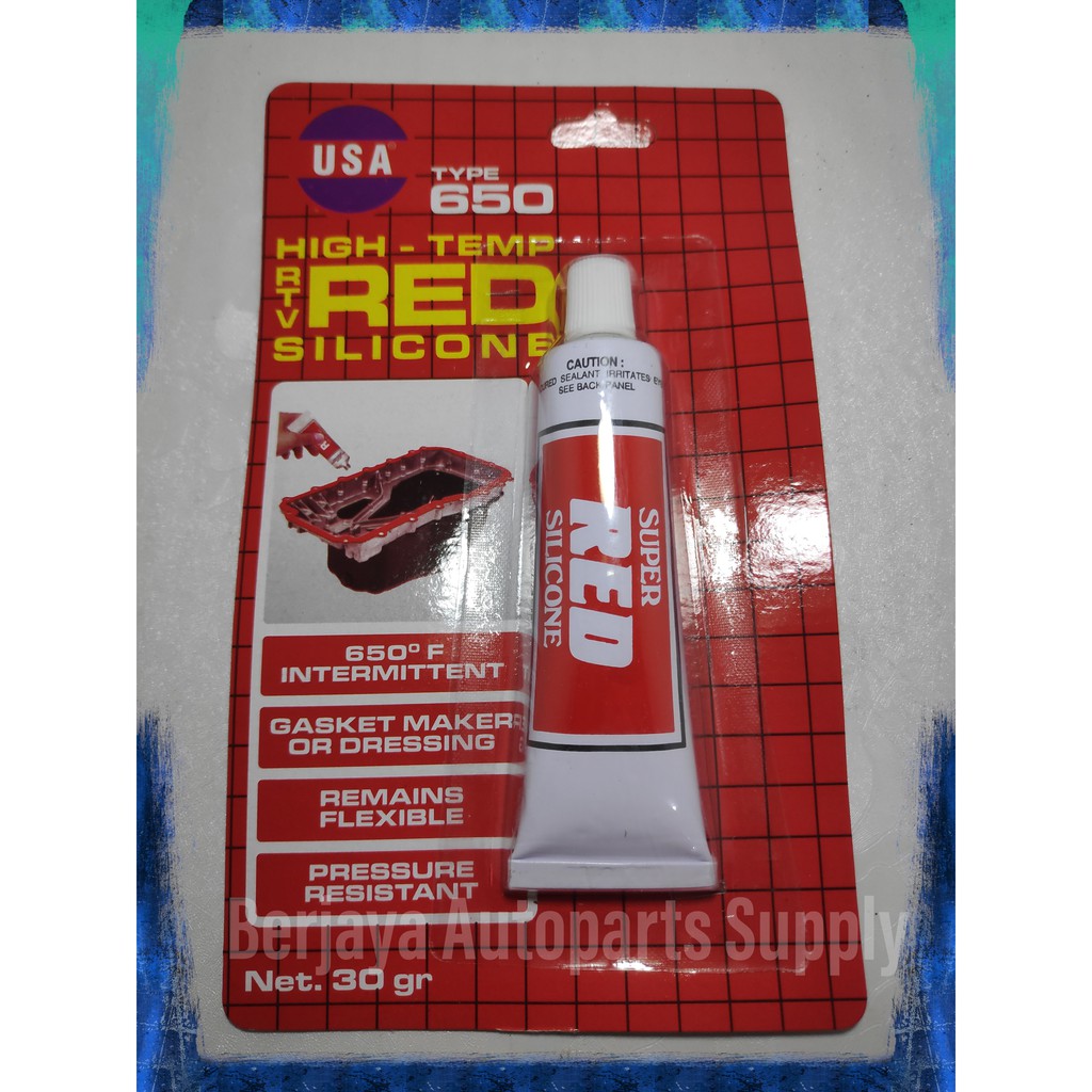 LEM RED SILICONE USA  isi 30 gr Untuk paking / gasket mobil dan motor