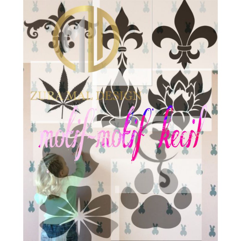 

stensil motif airbrush flower