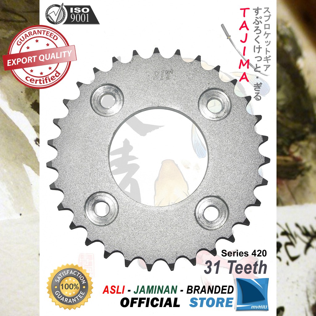 Gigi Tarik 30T ~ 45T HONDA Revo / Absolute / New / FI / Gir Belakang - Rear Sprocket Gear TAJIMA-420-31T